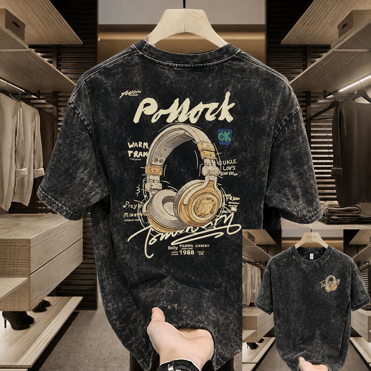 ACID WASH DROP SHOULDER T-SHIRT