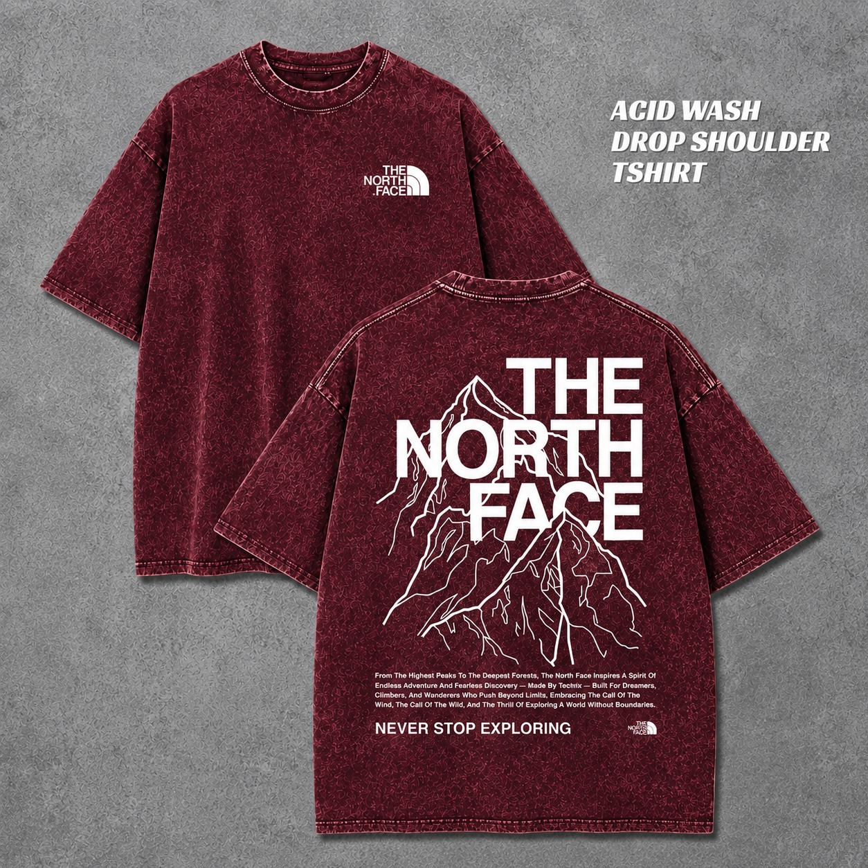 ACID WASH DROP SHOULDER T-SHIRT