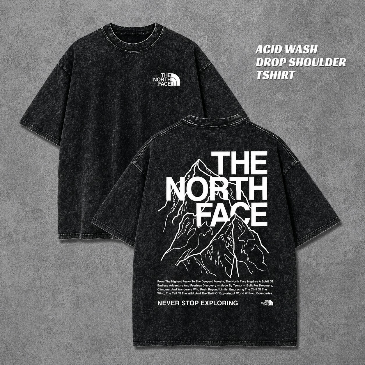ACID WASH DROP SHOULDER T-SHIRT