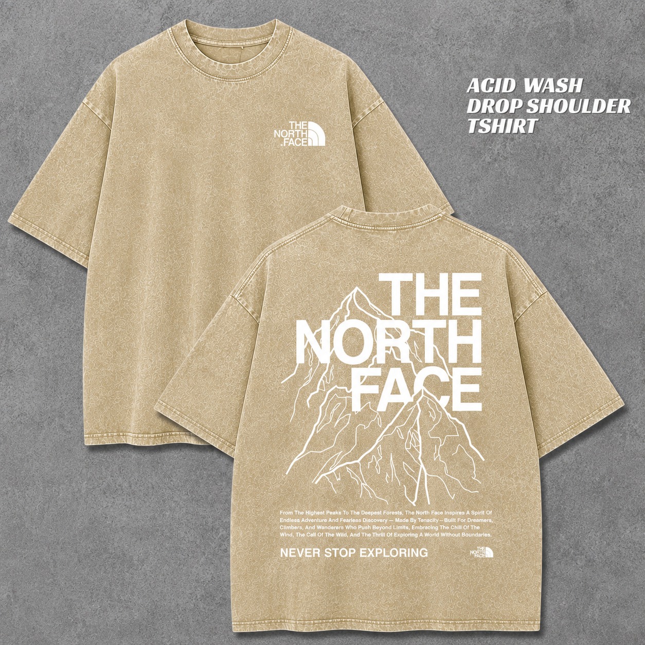 ACID WASH DROP SHOULDER T-SHIRT