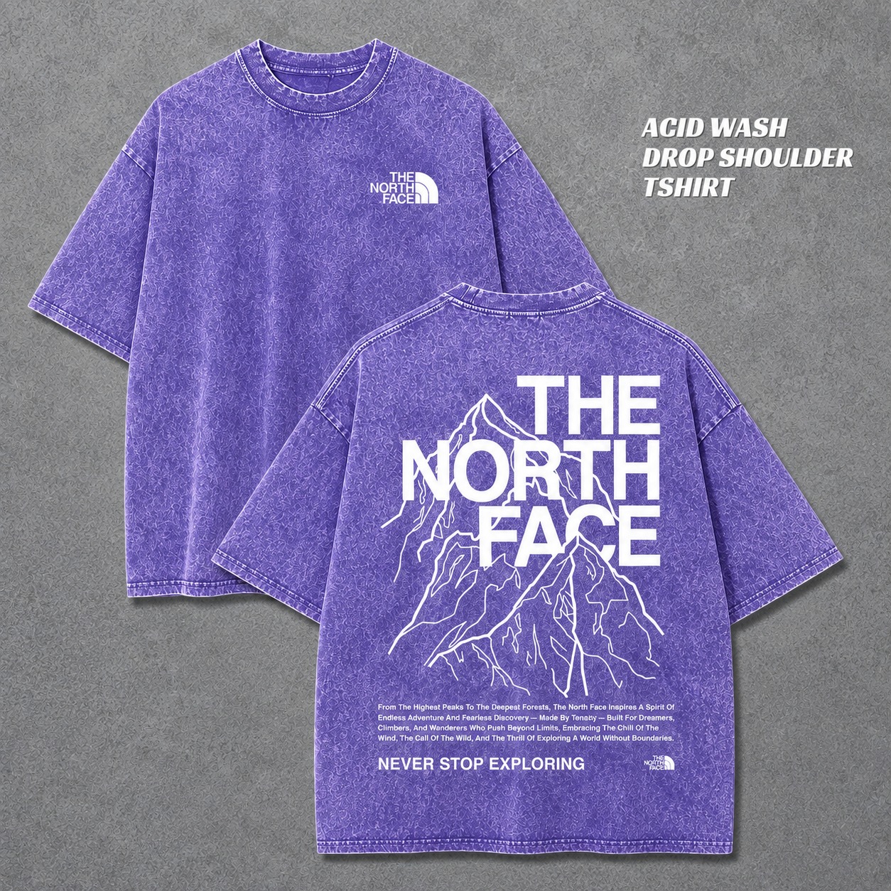 ACID WASH DROP SHOULDER T-SHIRT