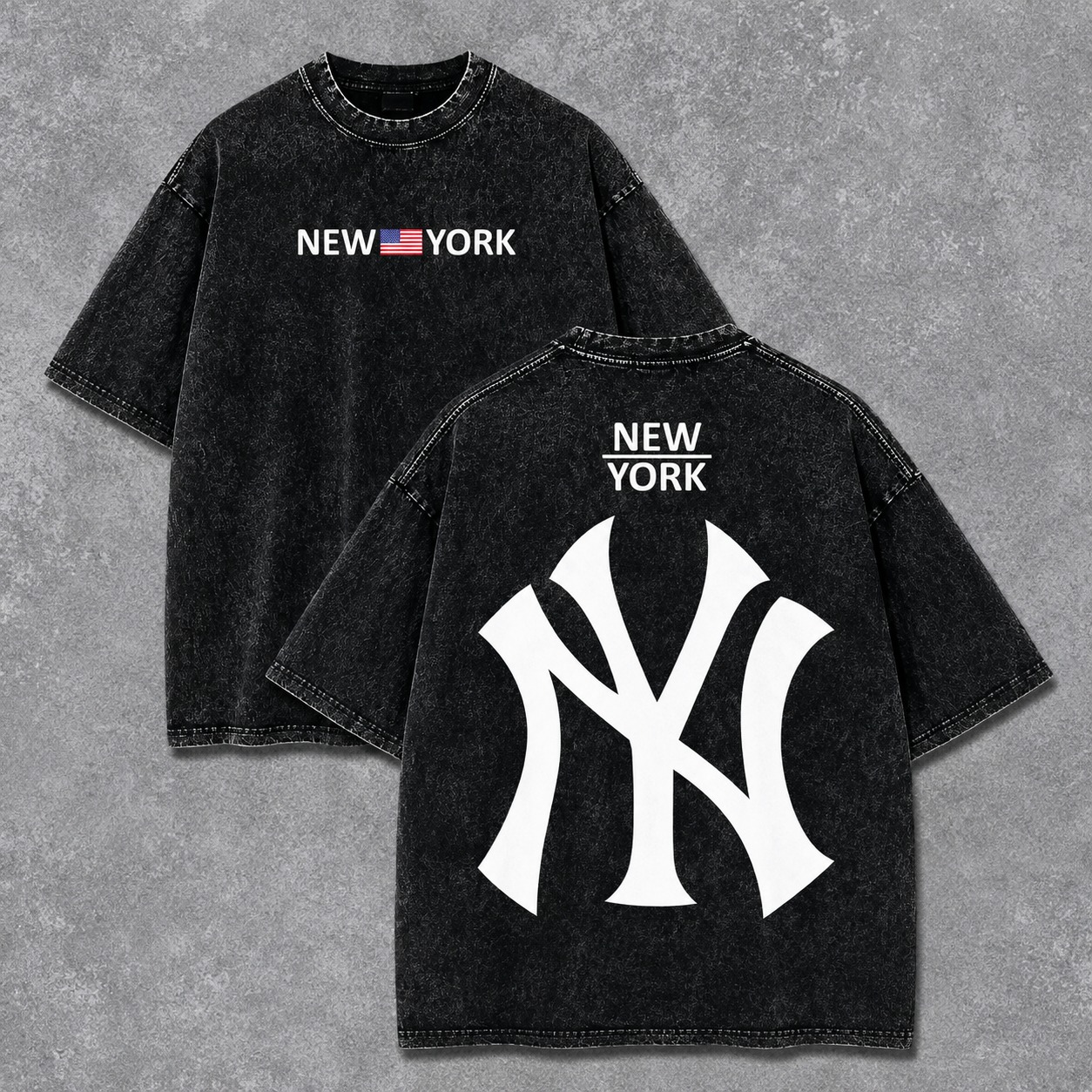 ACID WASH DROP SHOULDER T-SHIRT