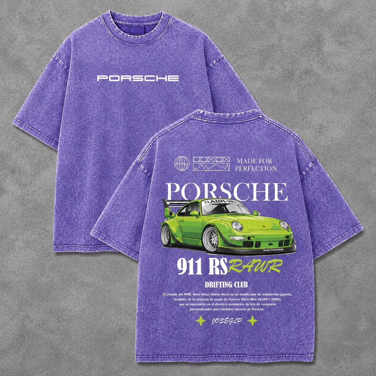 ACID WASH DROP SHOULDER T-SHIRT