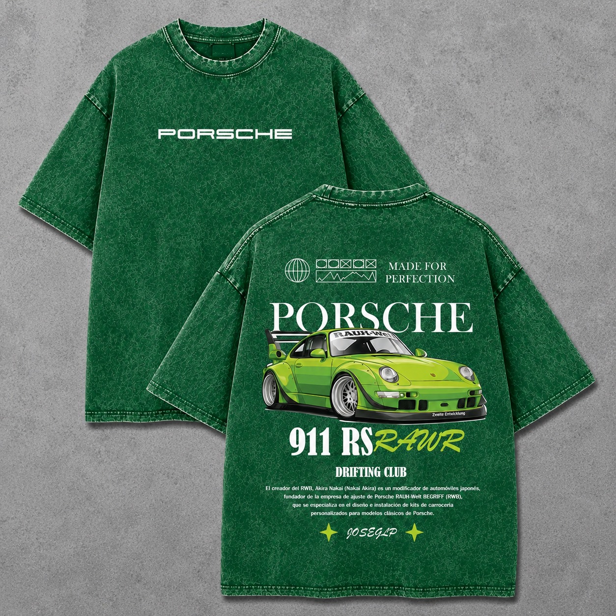 ACID WASH DROP SHOULDER T-SHIRT
